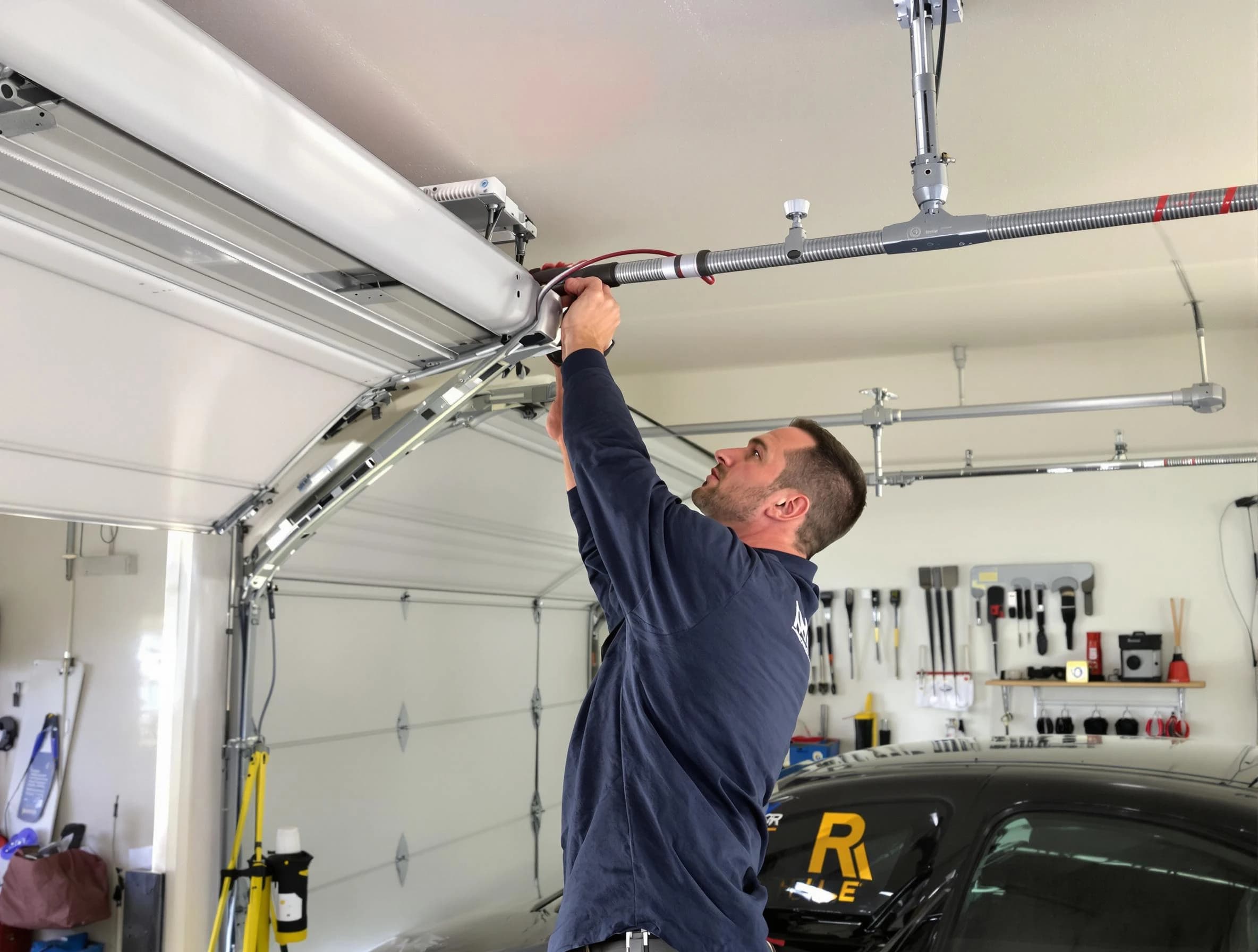 Atlanta Garage Door Repair technician performing garage door cable repair in Atlanta