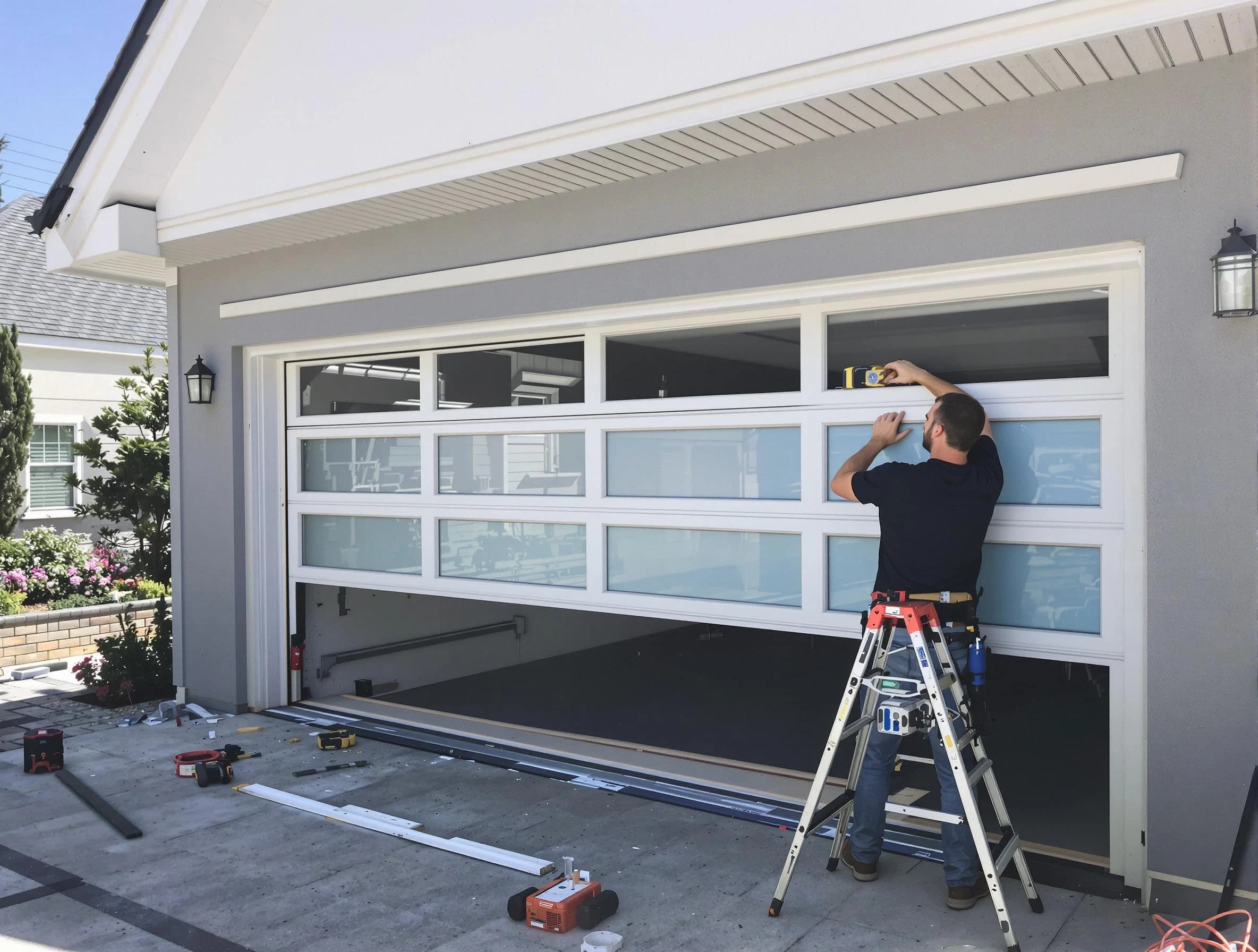 Atlanta Garage Door Repair team performing garage door replacement in Atlanta