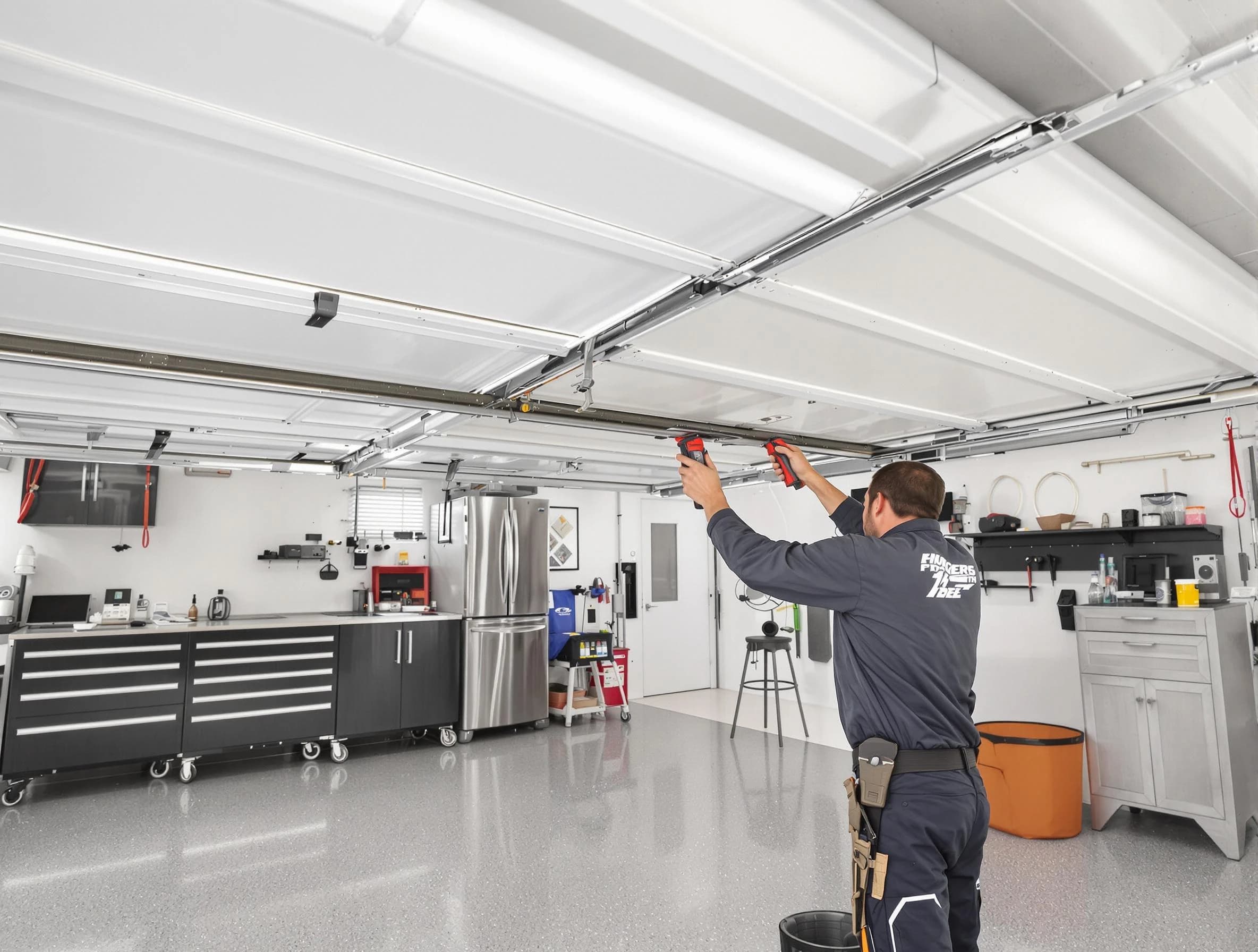 Overhead garage door repair service by Atlanta Garage Door Repair in Atlanta