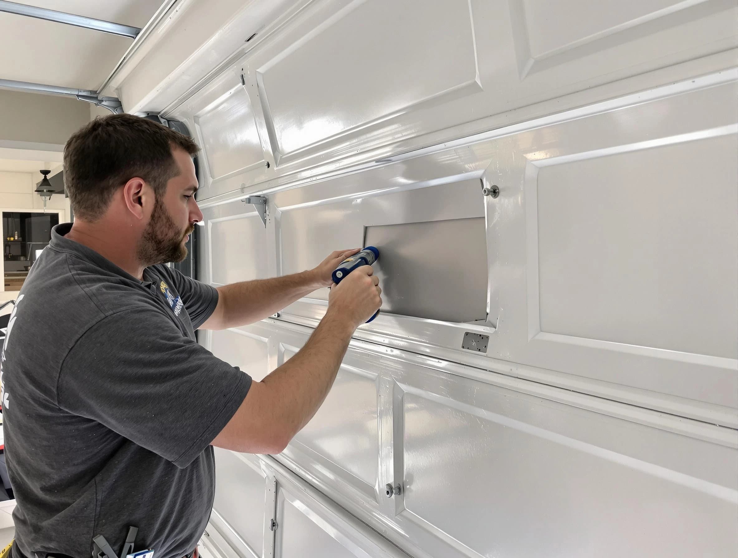 Garage door panel repair by Atlanta Garage Door Repair in Atlanta