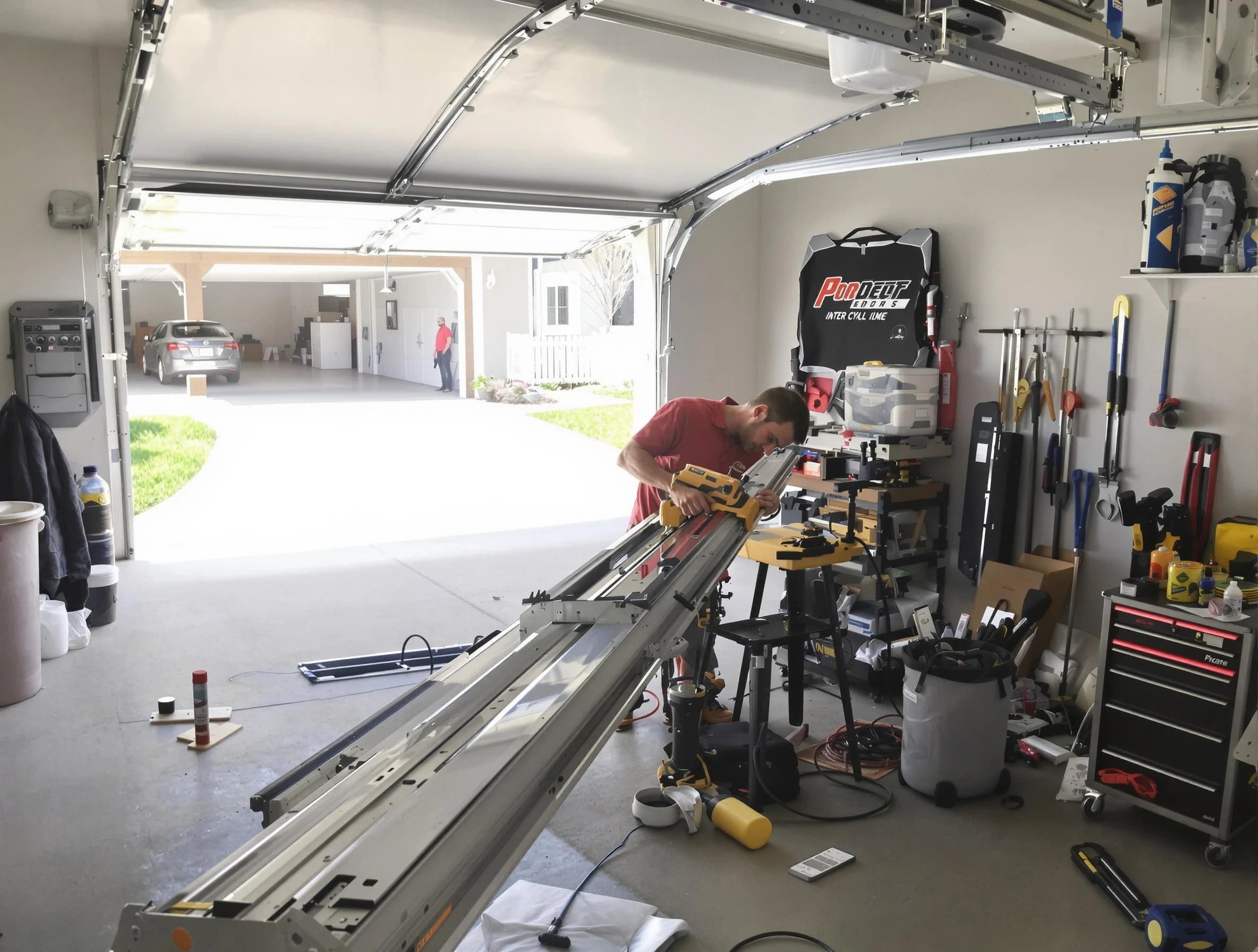 Atlanta Garage Door Repair expert performing track repair in Atlanta