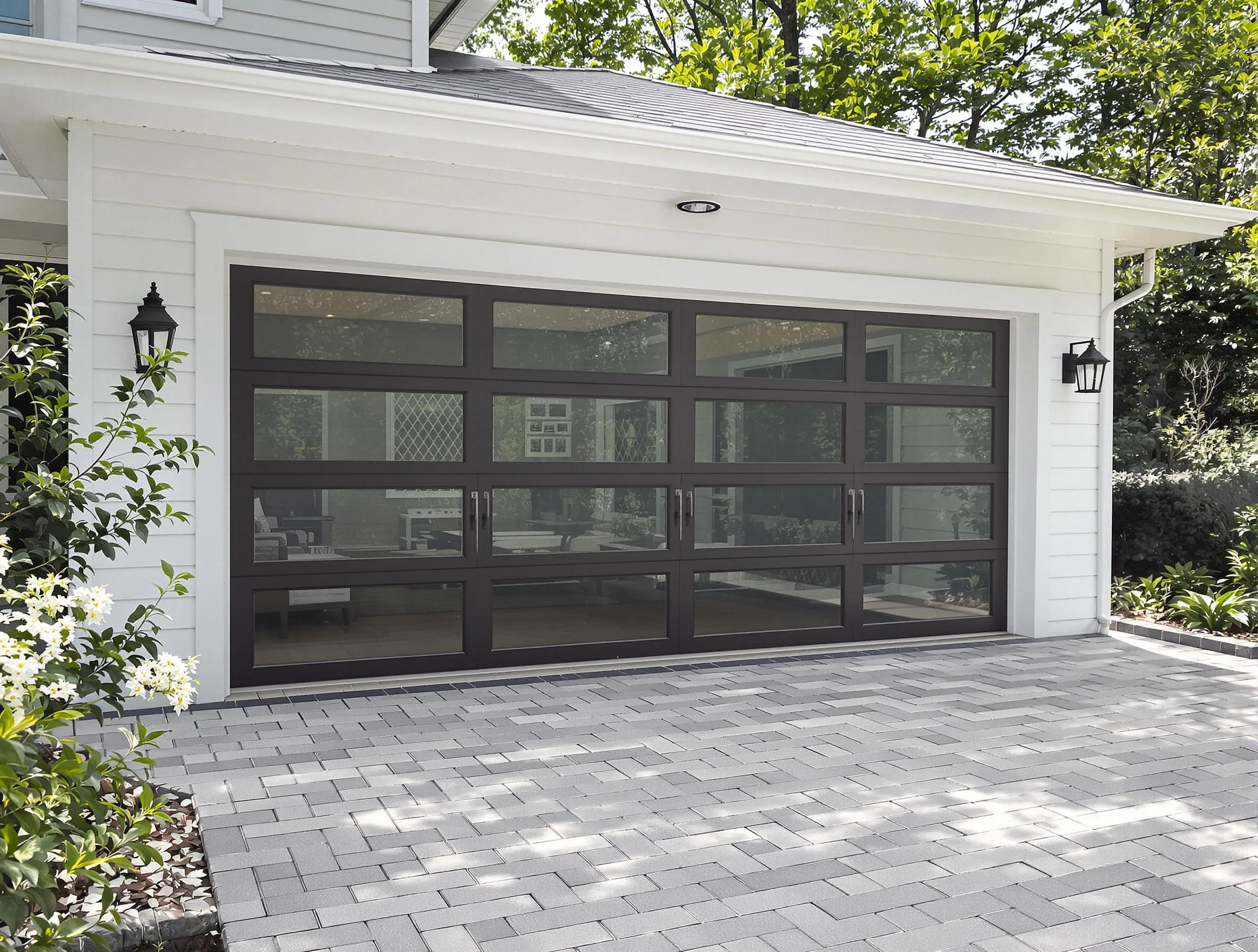 Atlanta Garage Door Repair design specialist presenting custom garage door options to Atlanta homeowner